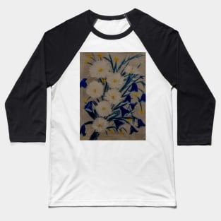 Some carnation flowers and blue Bell flowers growing wild. Baseball T-Shirt